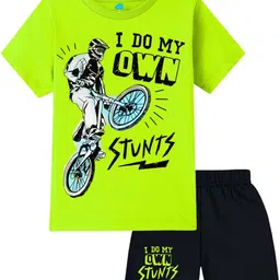 LITTLE LUSH Boys Printed T-shirt with Shorts image 3