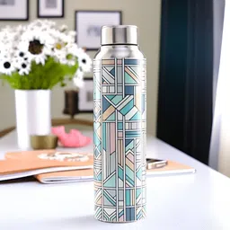 UMAI Steel & Blue Single Stainless Steel Printed Water Bottle-picture-23