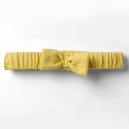 Babyhug 100% Cotton Knit Sleeveless Solid Color Onesie and Hairband with Frill Detailing - Yellow image 4