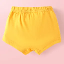 Babyhug Disney Interlock Knit Briefs with Car Graphics Pack of 3 - Yellow White & Light Blue image 5