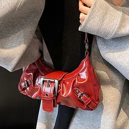 LULU & SKY Women Solid Structured Buckle Detail Shoulder Bag-picture-22