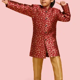 Aj DEZInES Boys Jacquard Sherwani Set image 5