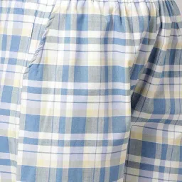 Kryptic White & Blue Cotton Relaxed Fit Printed Lounge Pants - Pack of 2 image 3