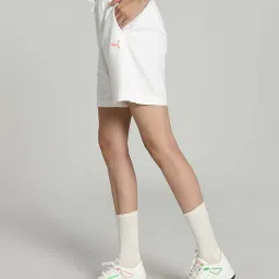 Puma White Cotton Mid Rise Shorts image 3
