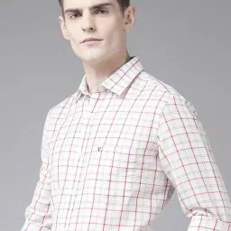 Van Heusen Sport Cream Slim Fit Checks Shirt image 3
