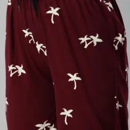 Kryptic Maroon & Charcoal Cotton Relaxed Fit Printed Lounge Pants - Pack of 2 image 3