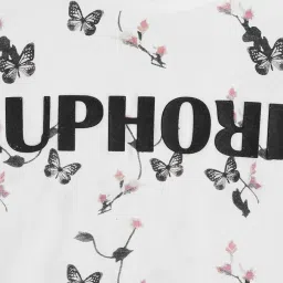 Pantaloons Junior White & Black Cotton Printed T-Shirt image 3