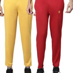 Vimal Jonney Yellow & Red Cotton Lounge Pants - Pack of 2-picture-48