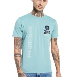 Octave Light Teal Cotton Regular Fit Printed T-Shirt-picture-28