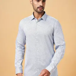 Byford by Pantaloons Sky Blue Cotton Slim Fit Printed Shirt-picture-36