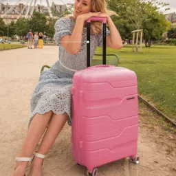 Nasher Miles Paris Hard-sided Polypropylene Check-In  Pink 24 inch |65cm Trolley bag image 3