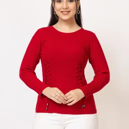 LASOON Women Ribbed Woollen Pullover-picture-11