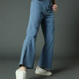 High Star Blue Cotton Straight Fit Mid Rise Jeans image 3