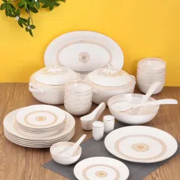 Clay Craft 'Fine' White Ceramic 40 Piece Dinner Set image 1