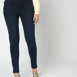 Vero Moda Dark Blue Blended Skinny Fit High Rise Jeans image 2