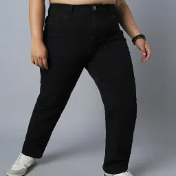 High Star Black Cotton Straight Fit Mid Rise Jeans image 3