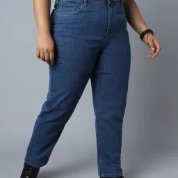 High Star Dark Blue Cotton Straight Fit Mid Rise Jeans image 3