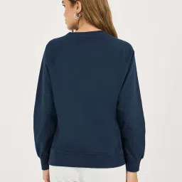 Styli Navy Blue Printed Sweatshirt image 2