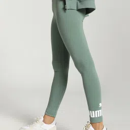Puma Green Cotton Logo Sports Tights image 3