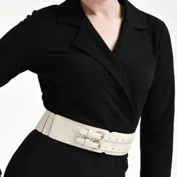 Kazo White Synthetic Waist Belt for Women-image-5