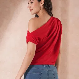 Globus Red Slim Fit Crop Top image 2