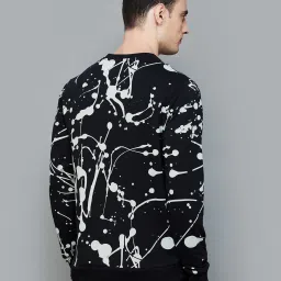 SmileyWorld Black Cotton Regular Fit Printed Sweatshirt image 2