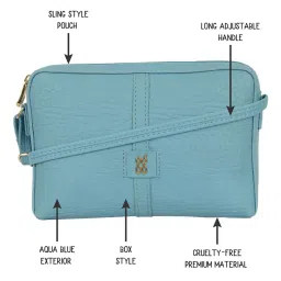 Baggit Blue Textured Small Cross Body Bag image 2