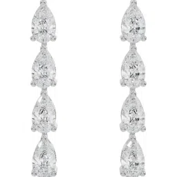 Emori 18k White Gold & Diamond Quad pear Drop Earrings-picture-34