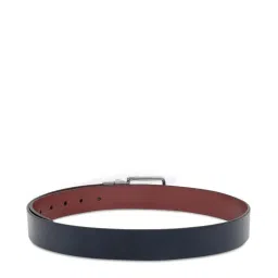 Tommy Hilfiger Merger Navy & Wine Leather Textured Reversible Belt image 3