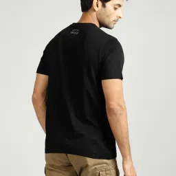 Royal Enfield Black Cotton Blend Regular fit Printed T-Shirt image 2