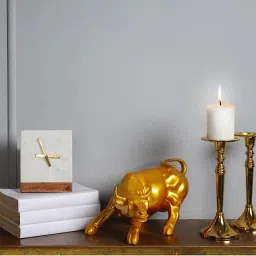 The Artment Gold Resin Surreal Charging Bull image 1