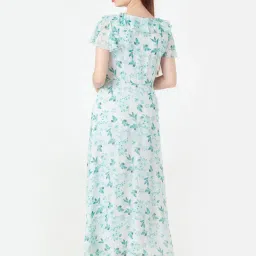 Zink London White & Green Printed Maxi Dress image 2