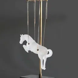 Smokey Cocktail Gold Resin Flying Angel Horse Statue-image-29