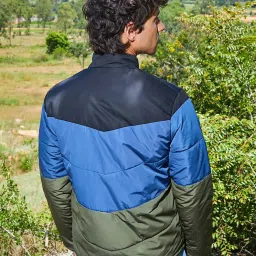 Campus Sutra Blue Regular Fit Quilted Jacket image 2