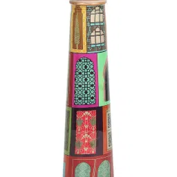 India Circus by Krsnaa Mehta Multicolor Copper Mughal Doors Reiteration Tapered Water Bottle (0.8 L) image 3