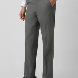 Van Heusen Grey Regular Fit Texture Trousers image 3