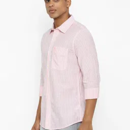 American Eagle Outfitters Pink Cotton Regular Fit Striped Shirt image 3