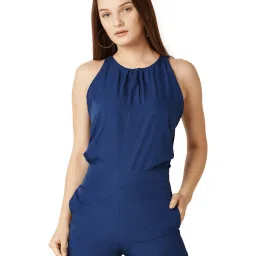 Miss Chase Navy Round Neck Playsuit image 1