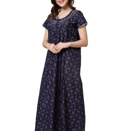 Sweet Dreams Navy Printed Nighty image 3