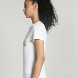 Puma White Cotton Printed Sports T-Shirt image 3