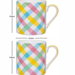 Goodhomes Multicolor Bone China Tea Coffee Mugs (0.36 L) - Set of 2 image 3