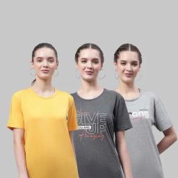 Vimal Jonney Yellow & Grey Cotton Printed Sports T-Shirt - Pack Of 3-picture-36