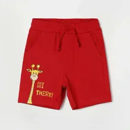 Juniors by Lifestyle Red Cotton Printed Shorts-image-0