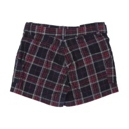 Gini & Jony Kids Navy & Red Cotton Plaid Shorts image 2