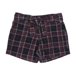 Gini & Jony Kids Navy & Red Cotton Plaid Shorts image 1