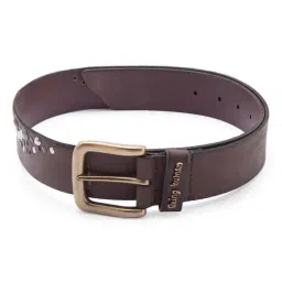 Being Human Brown Leather Wide Belt for Men-picture-14