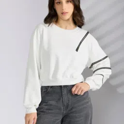 SHOWOFFFF White Cotton Solid Top-image-2