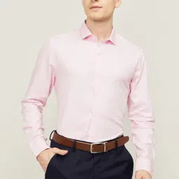 code by lifestyle Code Formal Pink Cotton Slim Fit Shirt-picture-27