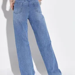 showoffff SHOWOFF Blue Denim Straight Fit Mid RIse Jeans image 2