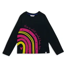 H by Hamleys Girls Black Printed Full Sleeves T-Shirt-image-33